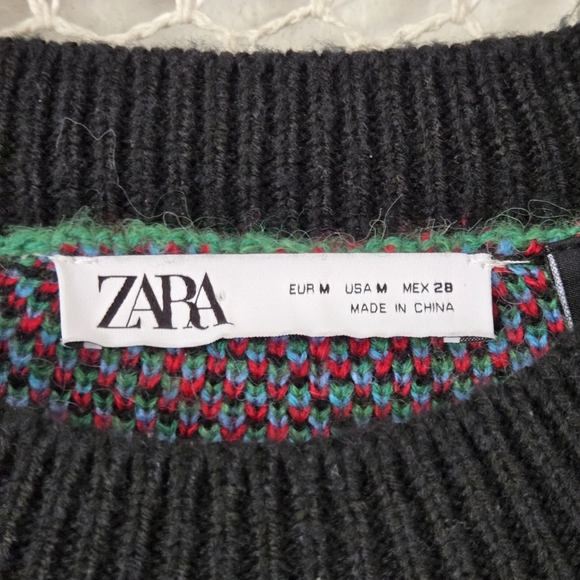 Zara X Disney Mickey Mouse Jacquard Knit Sweater Wool Blend Size M - Picture 7 of 11